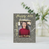 Carte Postale Photo Silverglitter 20e anniversaire nom date (Debout devant)