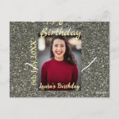 Carte Postale Photo Silverglitter 20e anniversaire nom date (Dos)