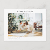 Carte Postale Photo simple de famille moderne | Joyeux Fêtes (Devant)