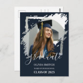 Carte Postale Photo simple Décontractée de graduation (Devant / Derrière)