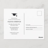 Carte Postale Photo simple Décontractée de graduation (Dos)