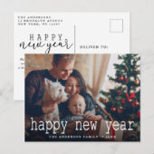 Carte Postale Photo simple du Nouvel An réjouissant (Devant / Derrière)
