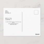 Carte Postale Photo Simple Enregistrer la date Annonce (Dos)