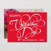 Carte Postale Photo simple et heureuse de la Saint Valentin (Devant / Derrière)