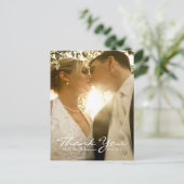 Carte Postale Photo simple Mariage Merci note | (Debout devant)