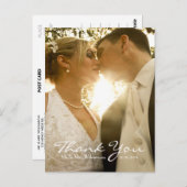 Carte Postale Photo simple Mariage Merci note | (Devant / Derrière)