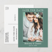 Carte Postale Photo Simple Moderne Enregistrer La Date Eucalyptu (Devant / Derrière)