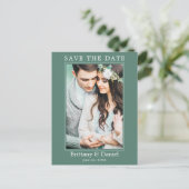 Carte Postale Photo Simple Moderne Enregistrer La Date Eucalyptu (Debout devant)