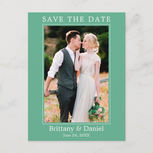 Carte Postale Photo Simple Moderne Enregistrer La Date Neo Mint (Devant)