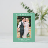 Carte Postale Photo Simple Moderne Enregistrer La Date Neo Mint (Debout devant)