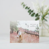 Carte Postale Photo Simple Monogramme Mariage Enregistrer la dat (Debout devant)