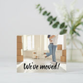 Carte Postale Photo simple Nous avons déplacé le changement d'ad (Debout devant)