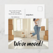 Carte Postale Photo simple Nous avons déplacé le changement d'ad (Devant / Derrière)