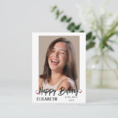 Carte Postale Photo simple personnalisée d'anniversaire stylée a (Debout devant)