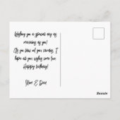 Carte Postale Photo simple personnalisée d'anniversaire stylée a (Dos)