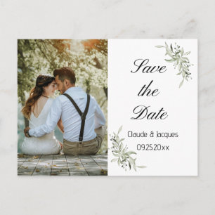 Carte Postale Photo Simplistic Eucalyptus Enregistrer La Date Ca