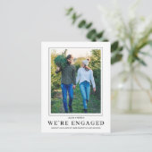 Carte Postale PHOTO Snowflake Fiançailles d'hiver Faire-part (Debout devant)