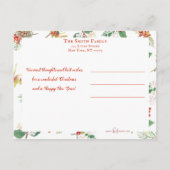Carte Postale Photo Solive Holiday Floral Three (Dos)