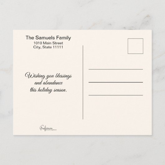 Carte Postale Photo Template Calligraphy Script Thankful (Dos)