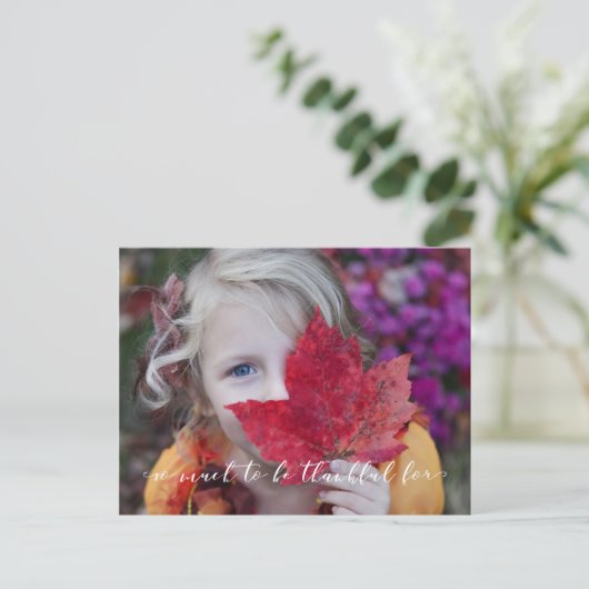 Carte Postale Photo Template Calligraphy Script Thankful (Debout devant)