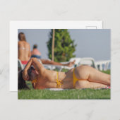 Carte postale photo Tiny Yellow Bikini (Devant / Derrière)