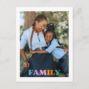 Carte Postale Photo typographie famille moderne simple