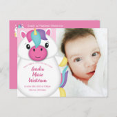 Carte Postale Photo Unicorn Baby Faire-part de naissance (Devant / Derrière)