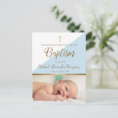 Carte Postale Photo verticale de bébé garçon baptême Cristiano (Debout devant)
