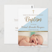 Carte Postale Photo verticale de bébé garçon baptême Cristiano (Devant / Derrière)