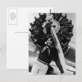 Carte Postale Photo vintage Amelia Earhart (Devant / Derrière)