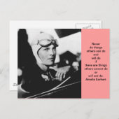 Carte Postale Photo vintage Amelia Earhart (Devant / Derrière)