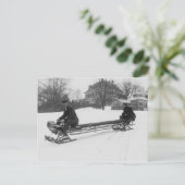 Carte Postale Photo Vintage de Bobsled (Debout devant)