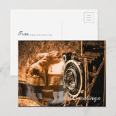 Carte Postale Photo vintage de deux enfants posant (Devant / Derrière)