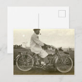 Carte Postale photo vintage de moto vers 1915 (Devant / Derrière)