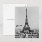 Carte postale photo Vintage Tour Eiffel (Devant / Derrière)