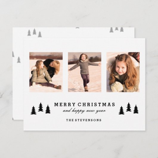 CARTE POSTALE PHOTO XMAS TREE JOYEUX NOËL (Devant / Derrière)