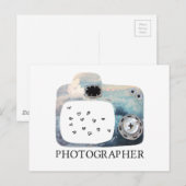 Carte Postale Photographe Coeurs de caméra nuageuse (Devant / Derrière)