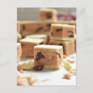 Carte Postale Photographie alimentaire Fudge Chocolat blanc Cher