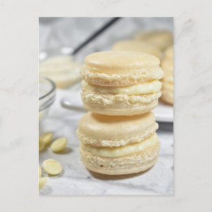 Carte Postale Photographie alimentaire Macaron au chocolat blanc