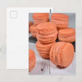 Carte Postale Photographie alimentaire Macarons à la Pêche à la  (Devant / Derrière)