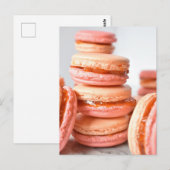Carte Postale Photographie alimentaire Macarons à la Pêche à la  (Devant / Derrière)