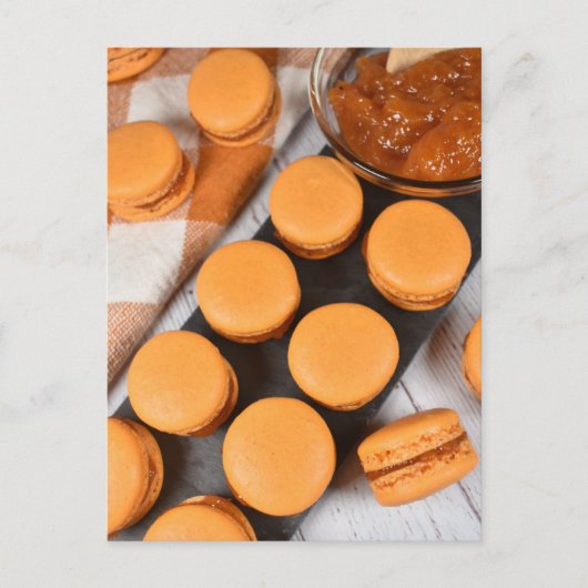 Carte Postale Photographie alimentaire Macarons à la Pêche à la (Devant)