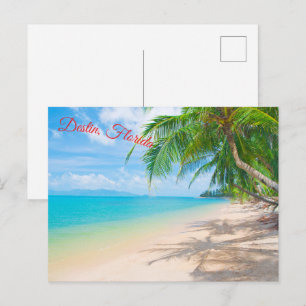 Carte Postale Photographie de belle plage au coucher du soleil à