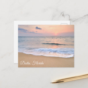 Carte Postale Photographie de belle plage au coucher du soleil à