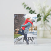 Carte Postale Photographie De Brush Moderne Enregistrer La Date (Debout devant)