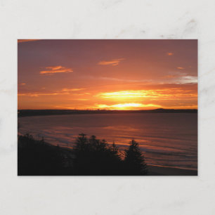 Carte Postale Photographie de couchers de soleil orange sur l'oc