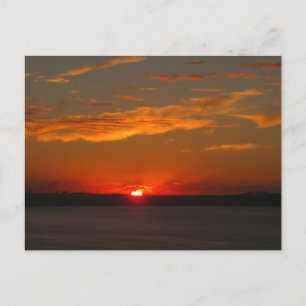 Carte Postale Photographie de couchers de soleil orange sur l'oc
