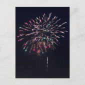 Carte Postale Photographie de feux d'artifice dans le ciel noctu (Devant)