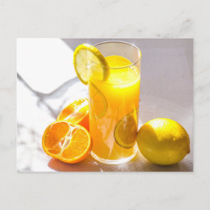 Carte Postale Photographie de fruits au citron et aux oranges