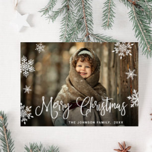Carte Postale Photographie de Noël Joyeux moderne Vacances de vo